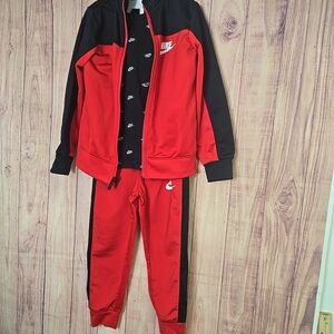 Nike Red and Black Tracksuit
